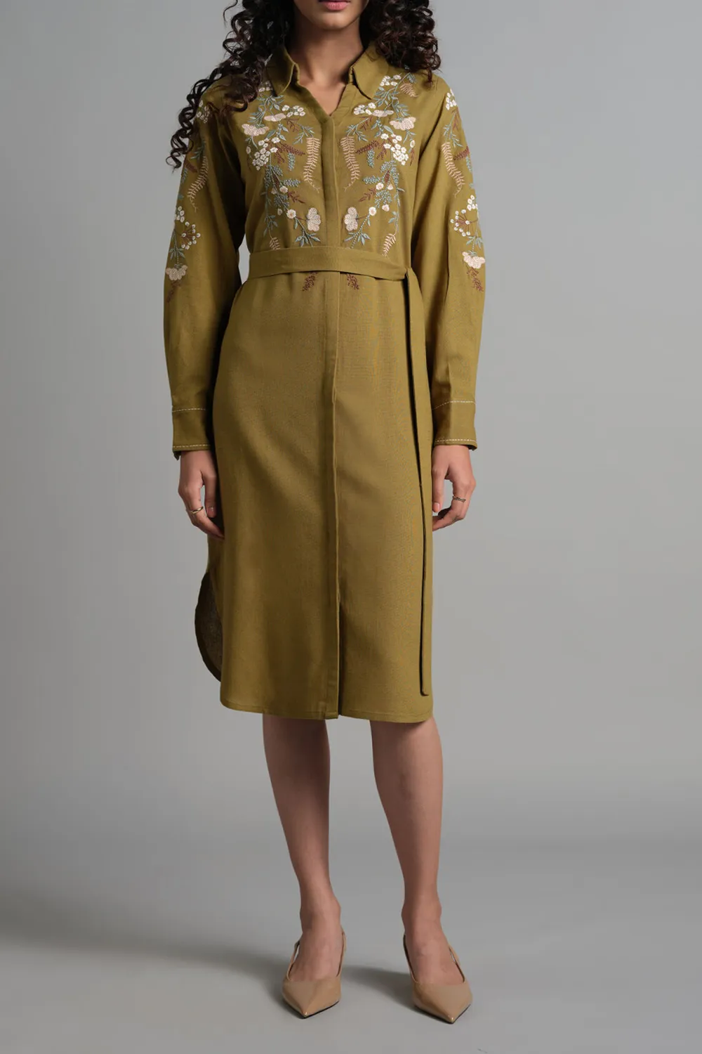 Casual Style Olive Dress