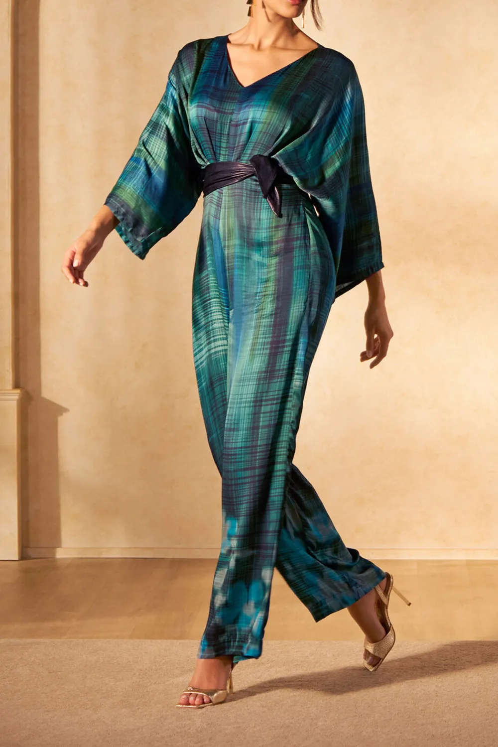 Green Casual Style Viscose Jumpsuit