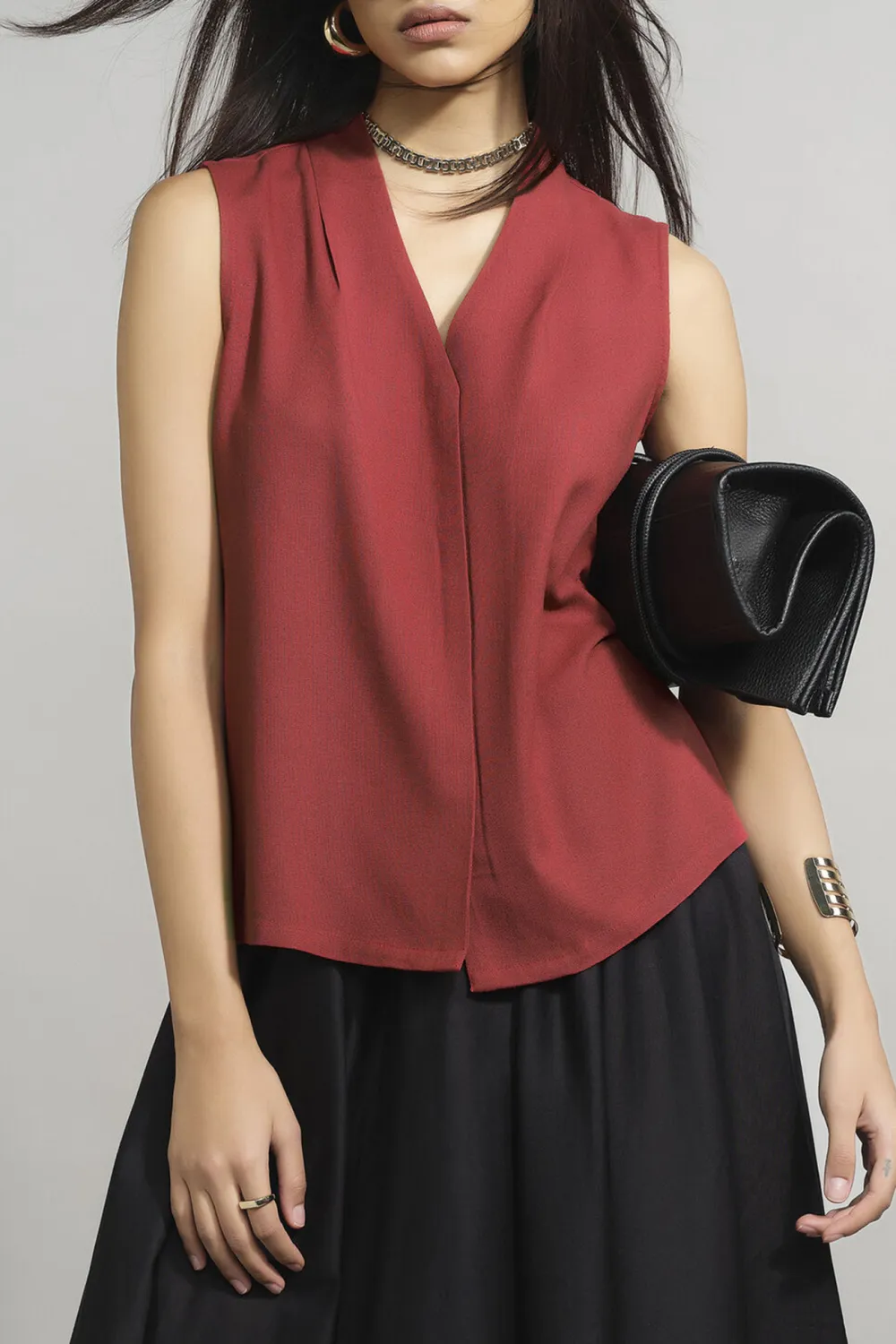 V-Neck The Poppy Pink  Top