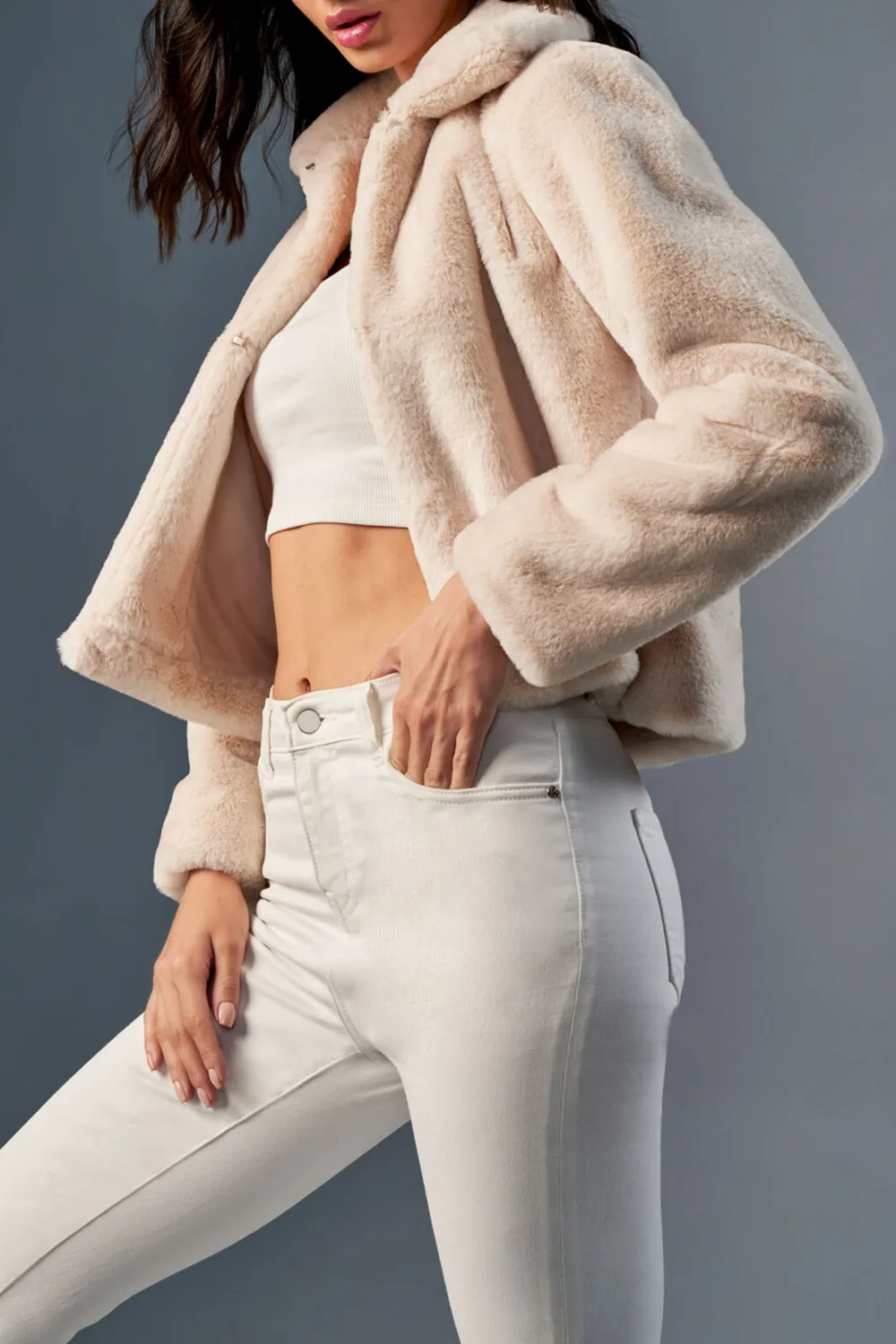 Winter Wear Cream Jacket