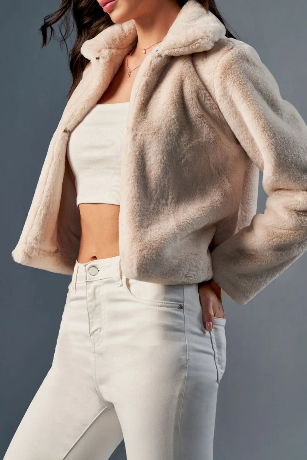 Winter Wear Cream Jacket