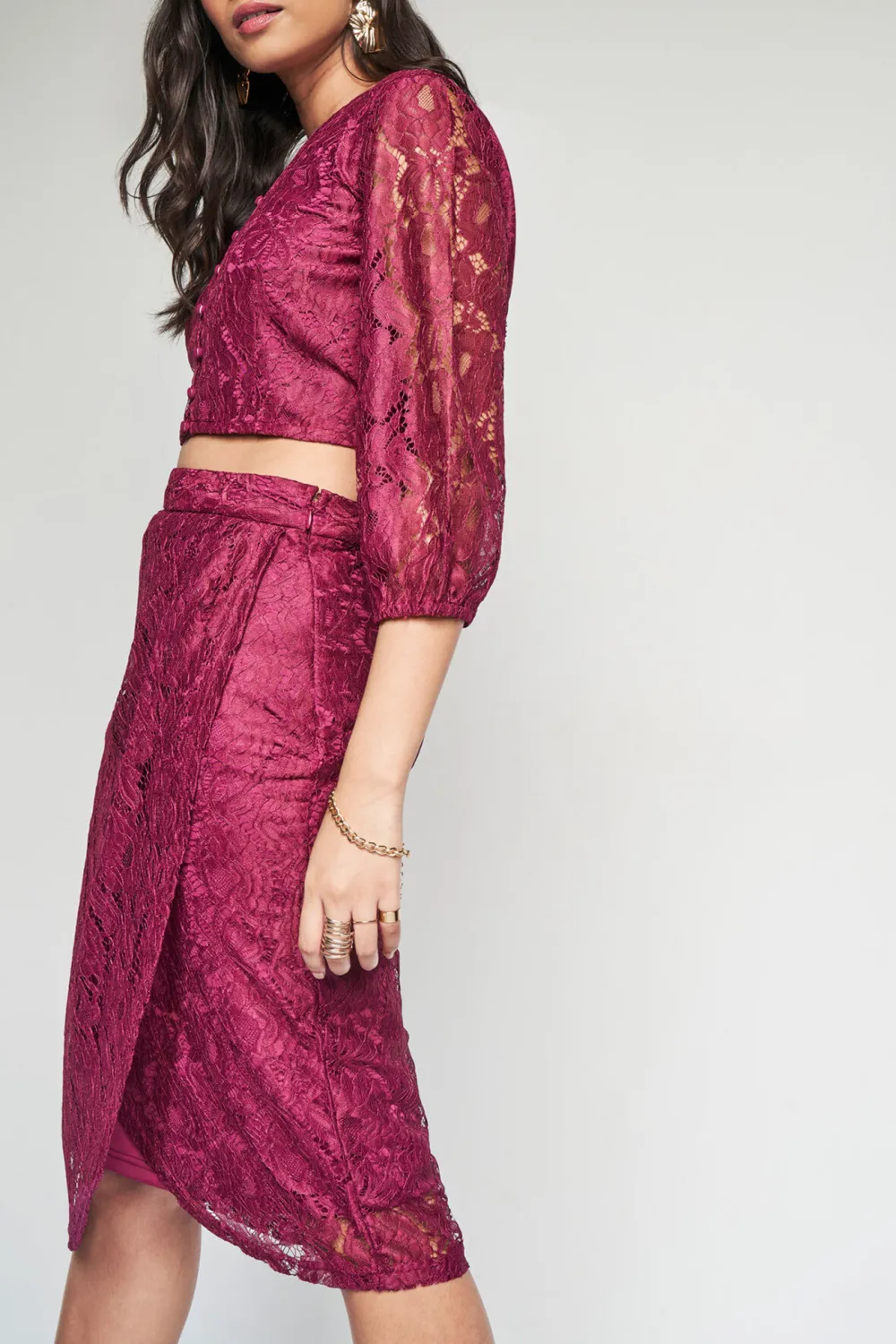 Wine Casual Style Co-ords Set