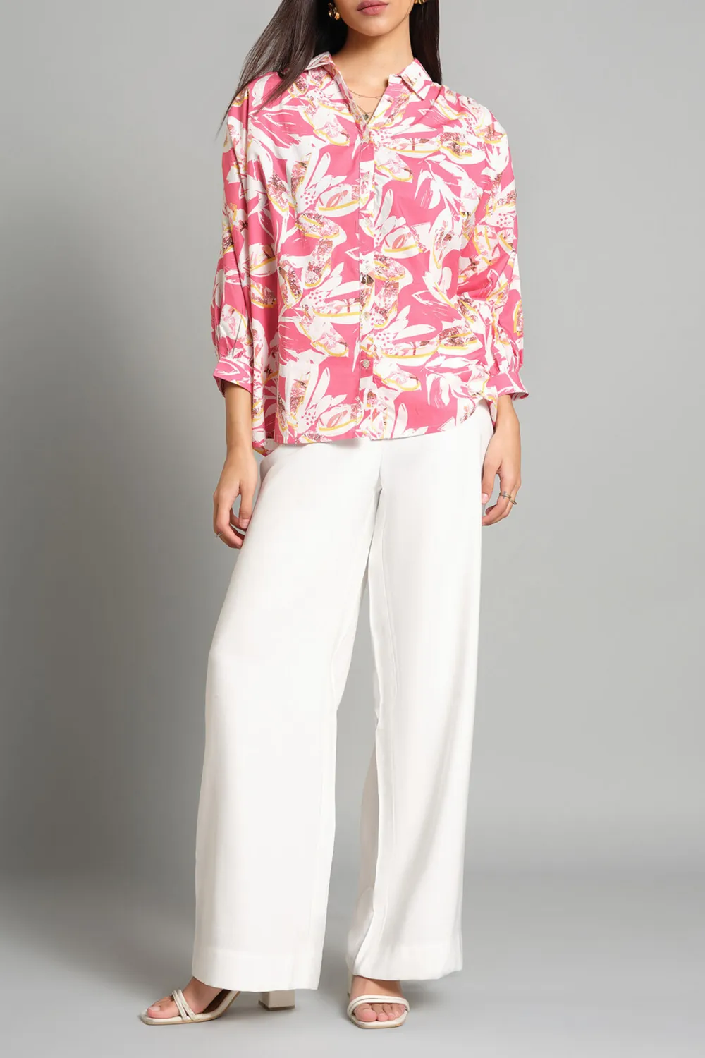 Long Sleeve Casual Style Pink Shirt