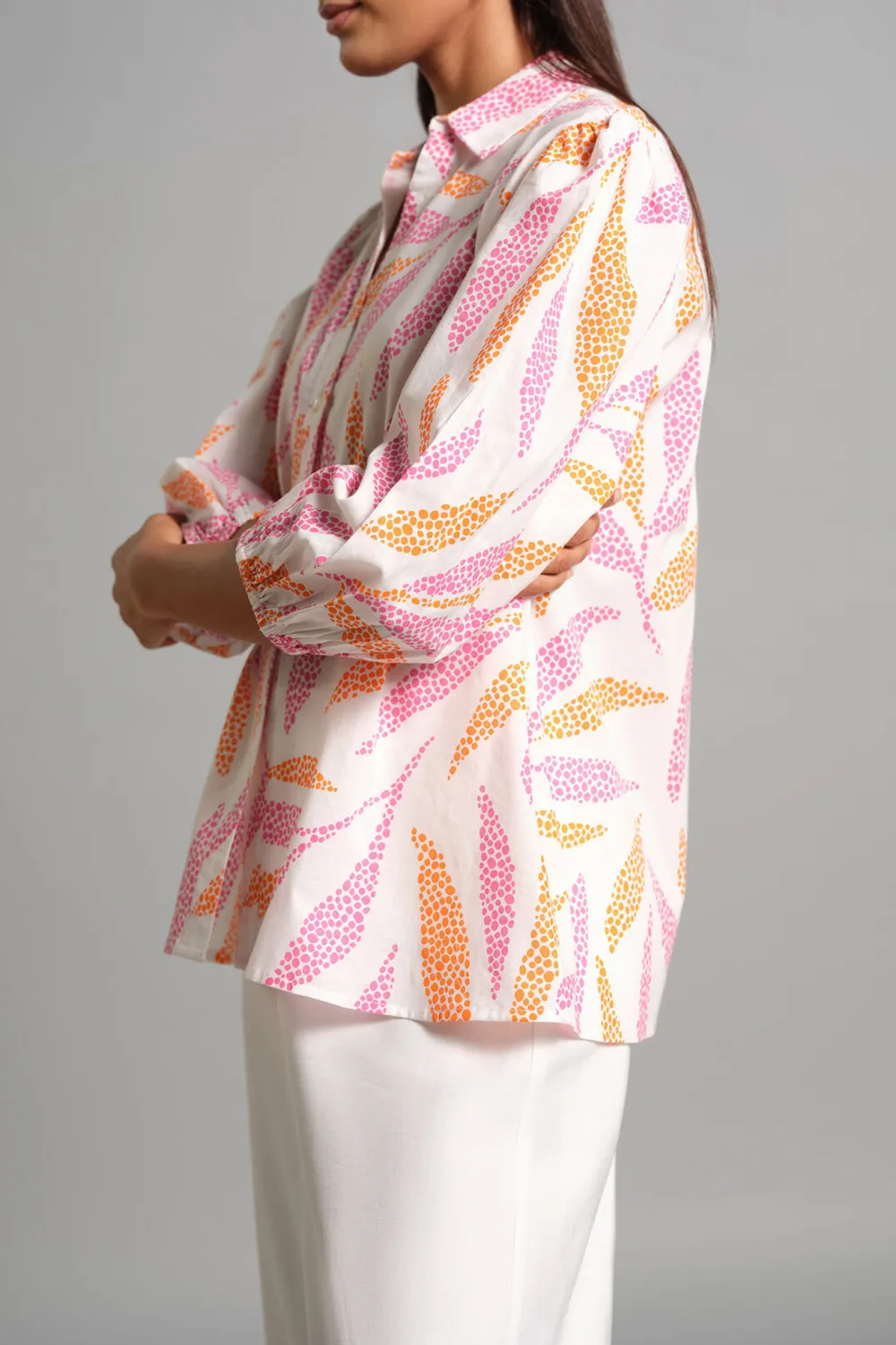 Casual Style Cotton Pink Shirt