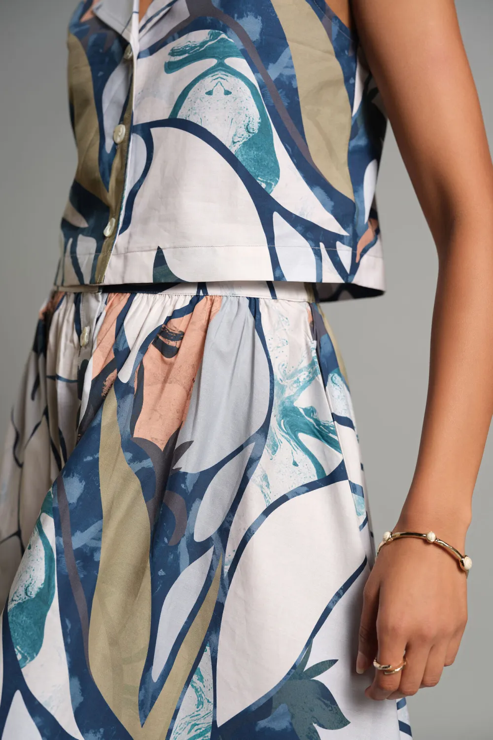 Grey Casual Style Skirt Set