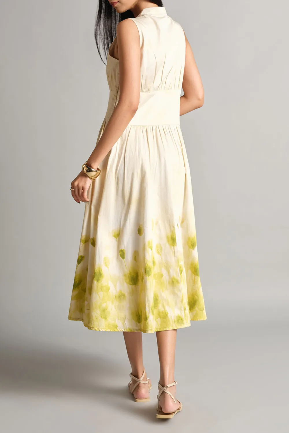V-Neck Casual Style Flowers Dress