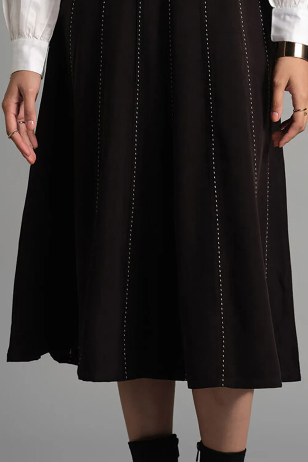 Casual Style White Striped Dress