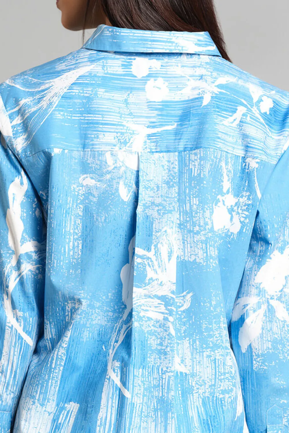 Long Sleeve Casual Style Blue Shirt