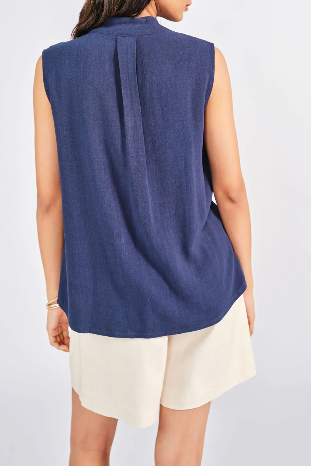 V-Neck Casual Style Plain Top