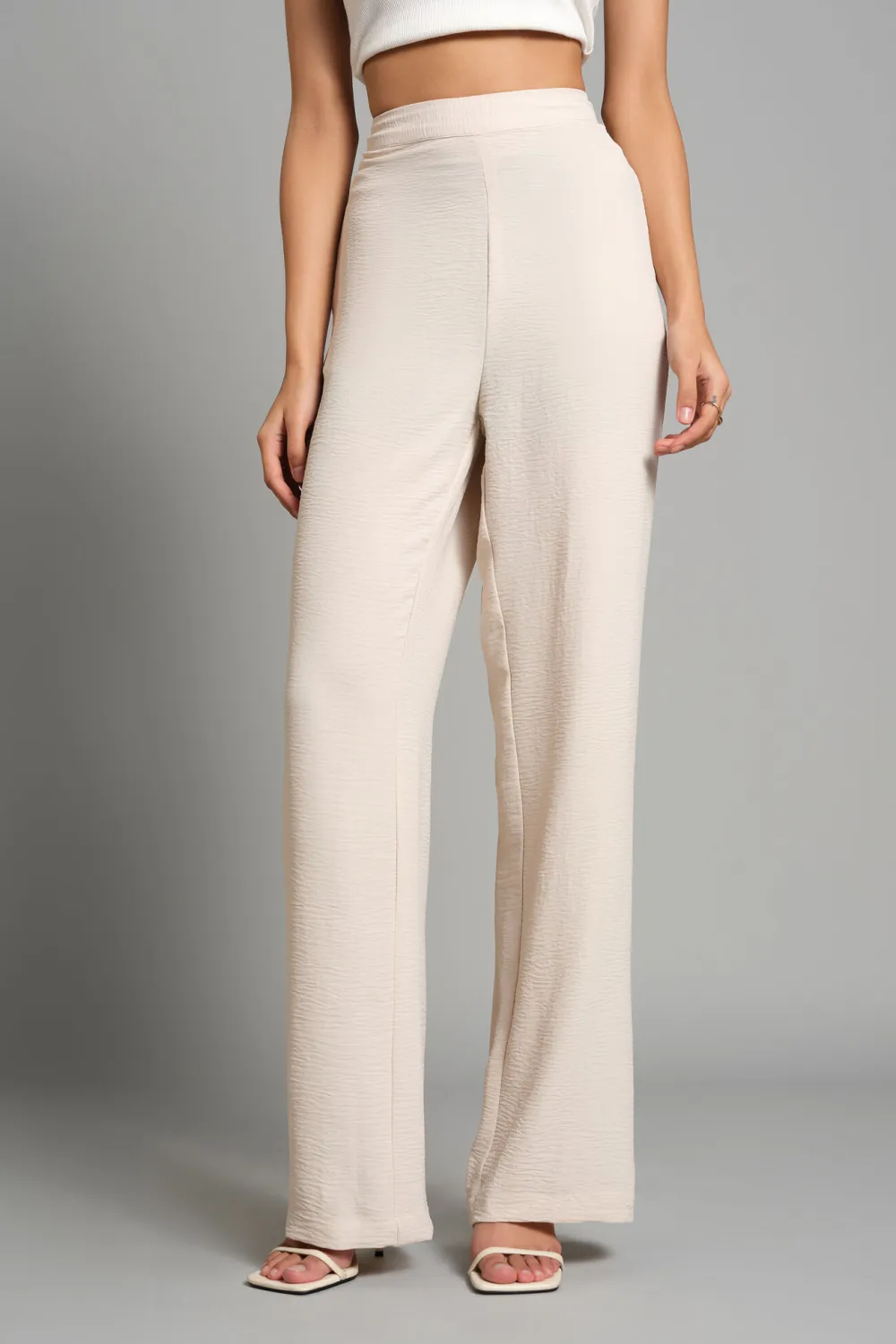 Beige Casual Wear Wide-Leg Pants